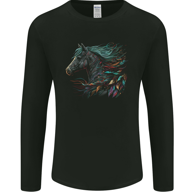 A Fantasy Horse With Feathers Pegasus Mens Long Sleeve T-Shirt Black