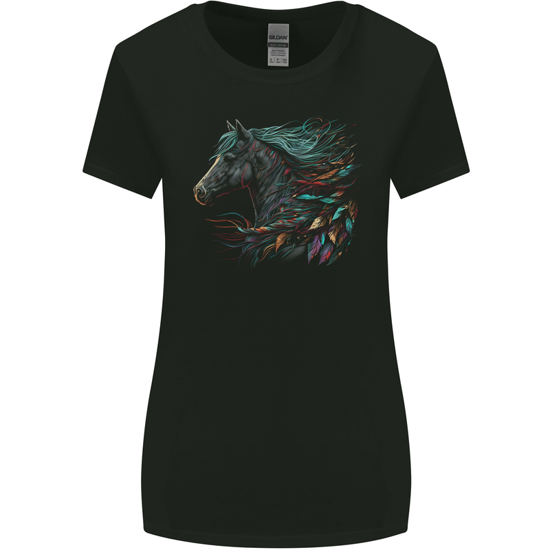 A Fantasy Horse With Feathers Pegasus Womens Wider Cut T-Shirt Black