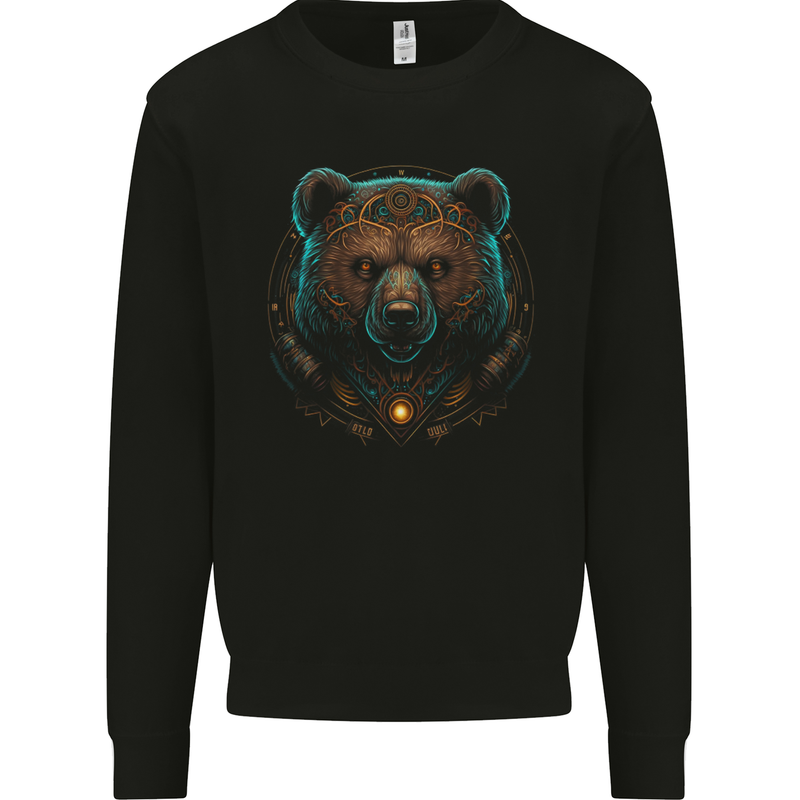 A Fantasy SCI-FI Grizzly Bear of the Future Mens Sweatshirt Jumper Black