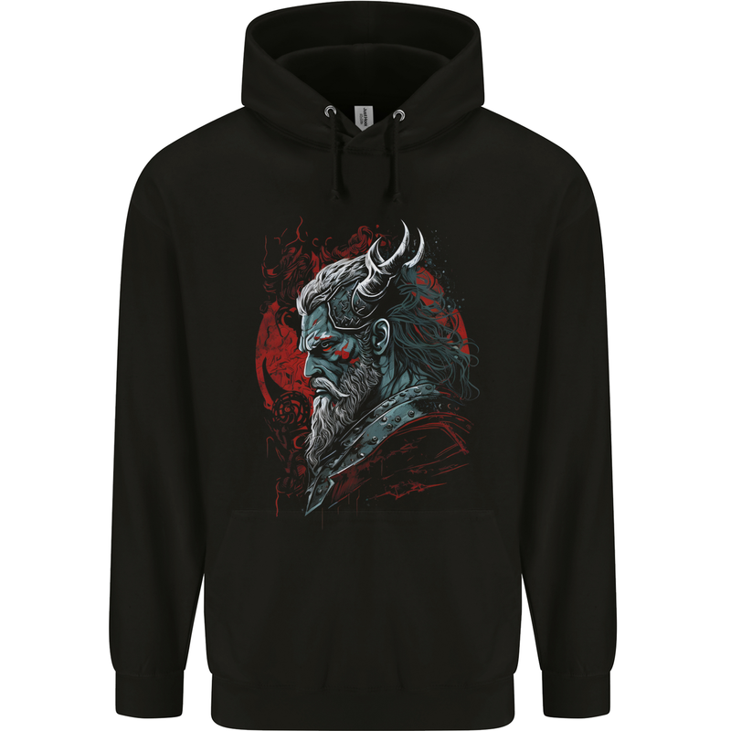 A Fantasy Viking Of War Odin Thor Childrens Kids Hoodie Black