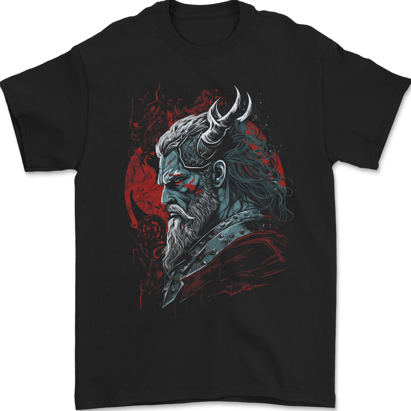 A Fantasy Viking Of War Odin Thor Mens Gildan Cotton T-Shirt Black