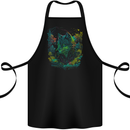 A Fantasy Wolf in the Forest Cotton Apron 100% Organic Black