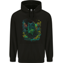 A Fantasy Wolf in the Forest Mens 80% Cotton Hoodie Black