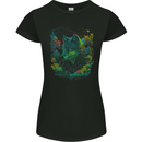 A Fantasy Wolf in the Forest Womens Petite Cut T-Shirt Black
