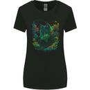 A Fantasy Wolf in the Forest Womens Wider Cut T-Shirt Black