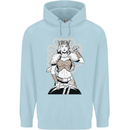 A Female Viking Shield Maiden Warrior Childrens Kids Hoodie Light Blue