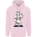 A Female Viking Shield Maiden Warrior Childrens Kids Hoodie Light Pink