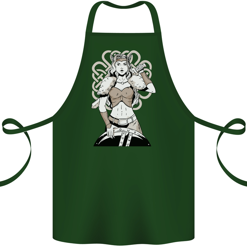 A Female Viking Shield Maiden Warrior Cotton Apron 100% Organic Forest Green