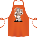 A Female Viking Shield Maiden Warrior Cotton Apron 100% Organic Orange