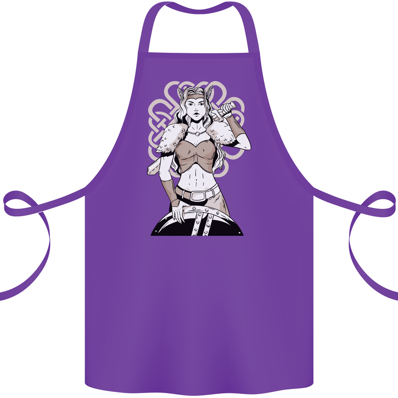A Female Viking Shield Maiden Warrior Cotton Apron 100% Organic Purple