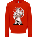 A Female Viking Shield Maiden Warrior Kids Sweatshirt Jumper Bright Red