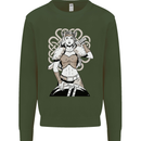 A Female Viking Shield Maiden Warrior Kids Sweatshirt Jumper Forest Green
