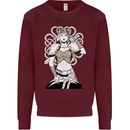 A Female Viking Shield Maiden Warrior Kids Sweatshirt Jumper Maroon