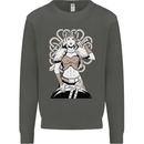 A Female Viking Shield Maiden Warrior Kids Sweatshirt Jumper Storm Grey