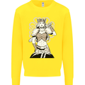 A Female Viking Shield Maiden Warrior Kids Sweatshirt Jumper Yellow