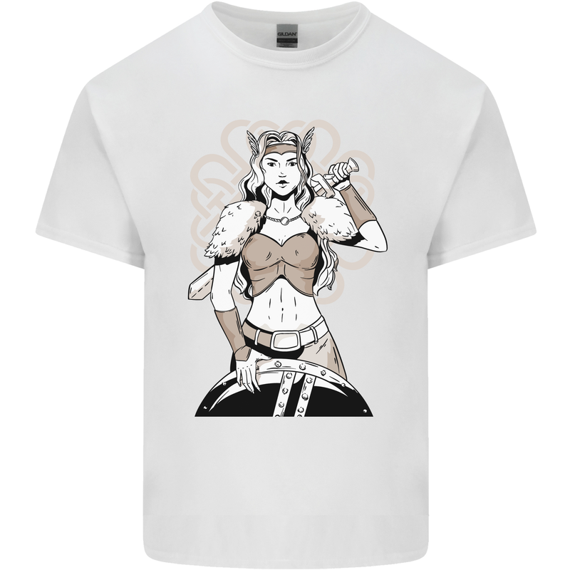 A Female Viking Shield Maiden Warrior Kids T-Shirt Childrens White