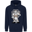 A Female Viking Shield Maiden Warrior Mens 80% Cotton Hoodie Navy Blue