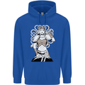 A Female Viking Shield Maiden Warrior Mens 80% Cotton Hoodie Royal Blue