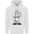 A Female Viking Shield Maiden Warrior Mens 80% Cotton Hoodie White