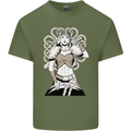 A Female Viking Shield Maiden Warrior Mens Cotton T-Shirt Tee Top Military Green