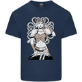 A Female Viking Shield Maiden Warrior Mens Cotton T-Shirt Tee Top Navy Blue