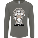 A Female Viking Shield Maiden Warrior Mens Long Sleeve T-Shirt Charcoal