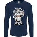 A Female Viking Shield Maiden Warrior Mens Long Sleeve T-Shirt Navy Blue