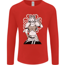 A Female Viking Shield Maiden Warrior Mens Long Sleeve T-Shirt Red