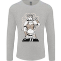 A Female Viking Shield Maiden Warrior Mens Long Sleeve T-Shirt Sports Grey