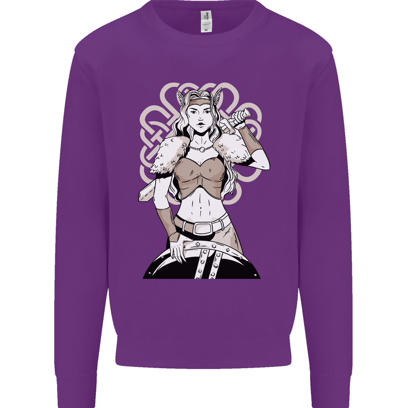 A Female Viking Shield Maiden Warrior Mens Sweatshirt Jumper Purple
