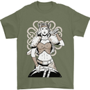 A Female Viking Shield Maiden Warrior Mens T-Shirt 100% Cotton Military Green