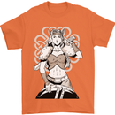 A Female Viking Shield Maiden Warrior Mens T-Shirt 100% Cotton Orange