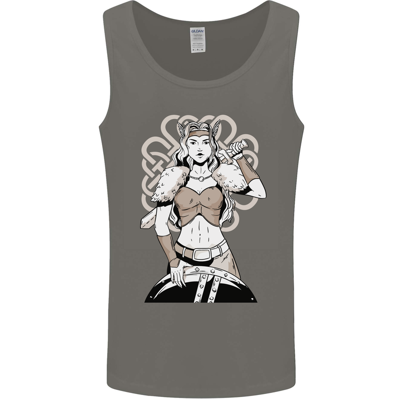 A Female Viking Shield Maiden Warrior Mens Vest Tank Top Charcoal