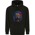 A Ferocious Lion Childrens Kids Hoodie Black
