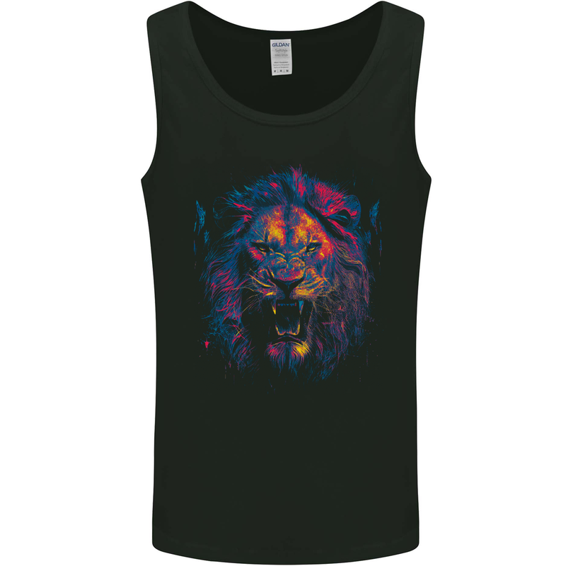 A Ferocious Lion Mens Vest Tank Top Black