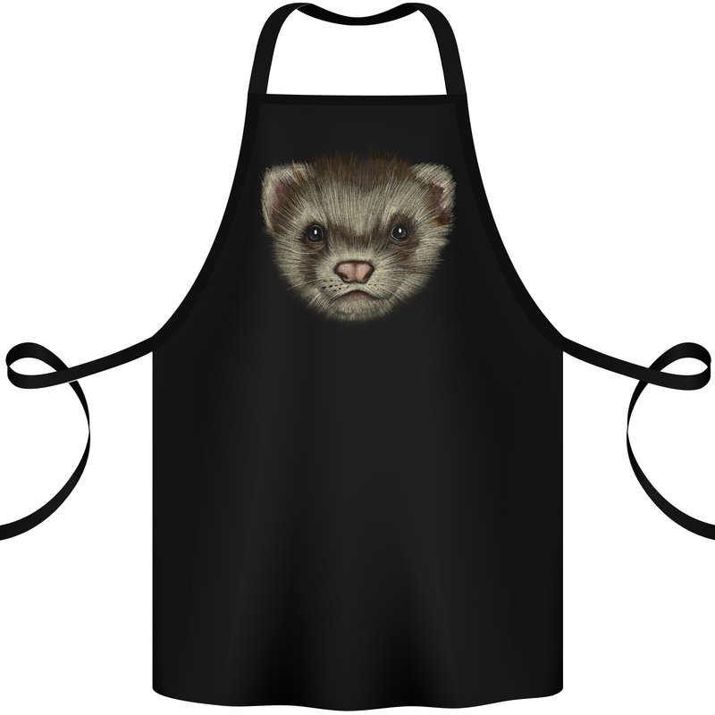 A Ferret Head Cotton Apron 100% Organic Black