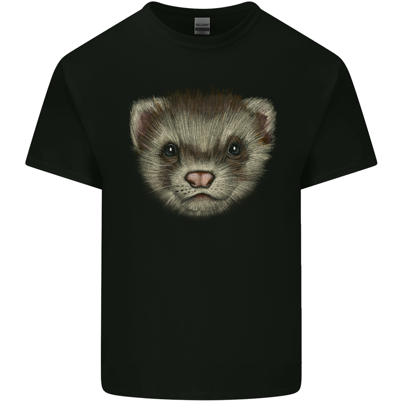 A Ferret Head Mens Cotton T-Shirt Tee Top Black