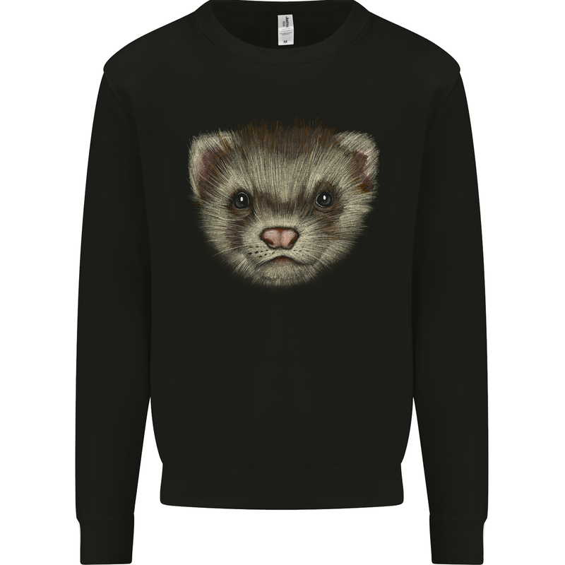 A Ferret Head Mens Sweatshirt Jumper Black