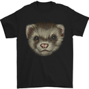 A Ferret Head Mens T-Shirt 100% Cotton Black