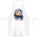A Ferret Watercolour Cotton Apron 100% Organic White