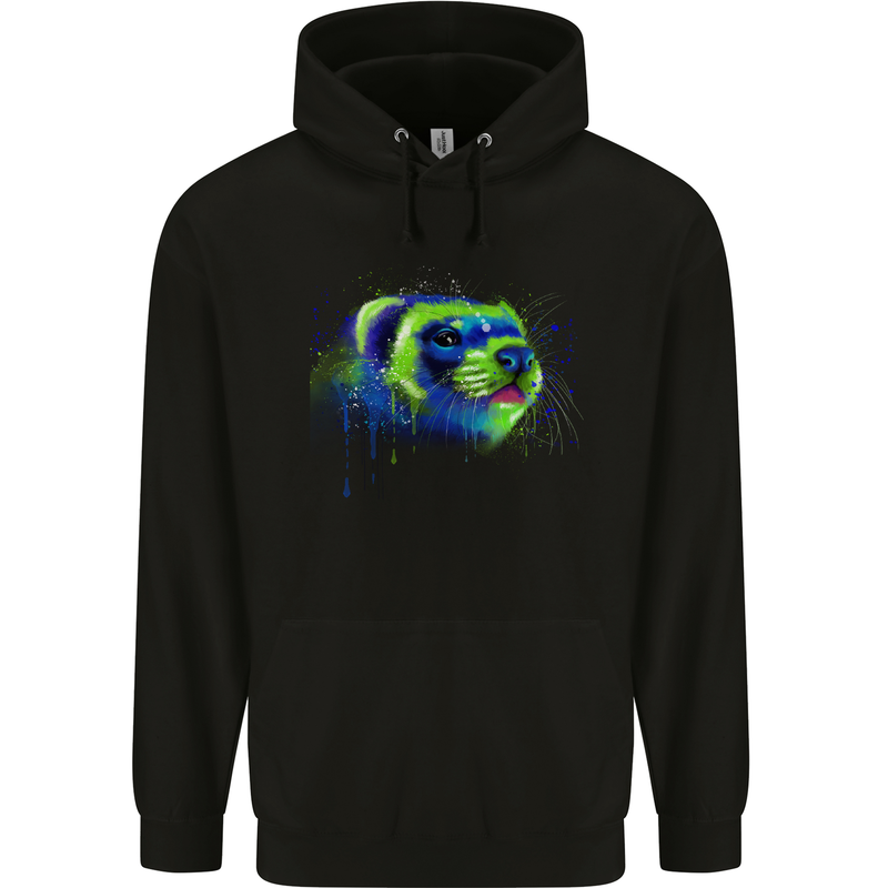 A Ferret Watercolour Mens Hoodie Black