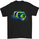 A Ferret Watercolour Mens T-Shirt Cotton Gildan Black