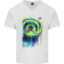 A Ferret Watercolour Mens V-Neck Cotton T-Shirt White
