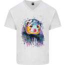 A Ferret Watercolour Mens V-Neck Cotton T-Shirt White