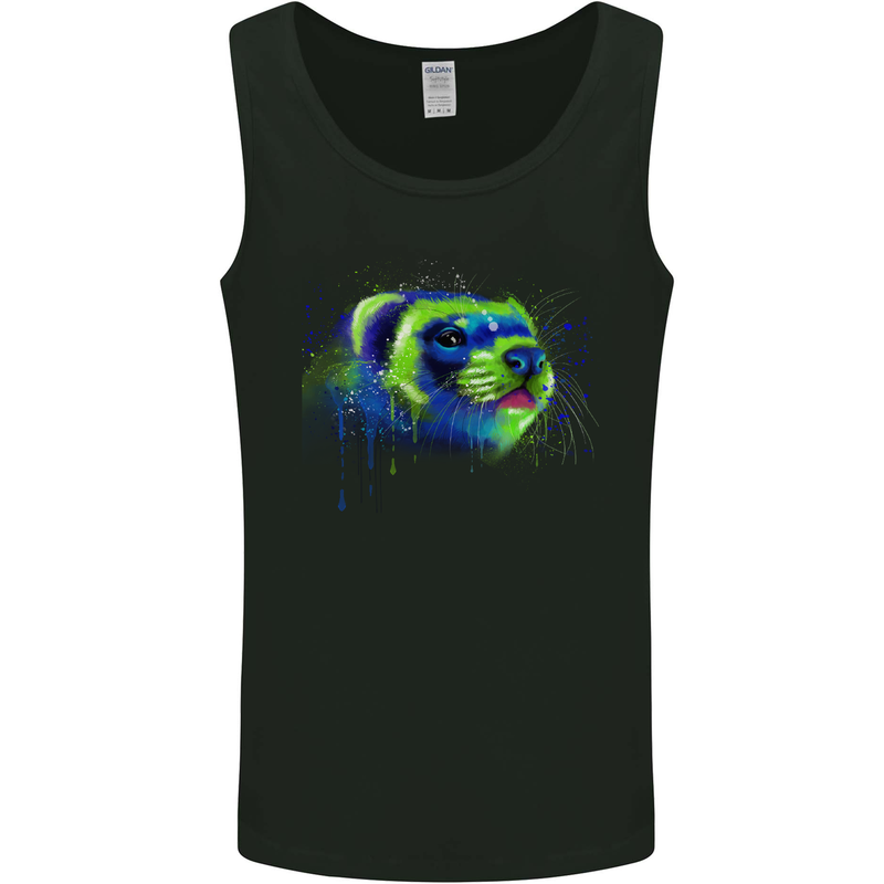 A Ferret Watercolour Mens Vest Tank Top Black