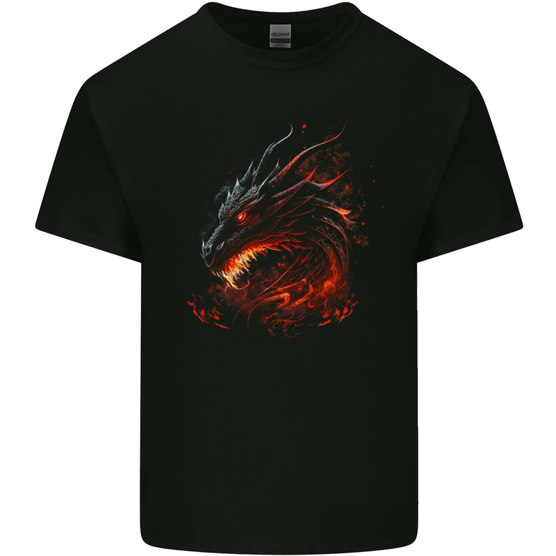 A Fierce Dragon Fantasy Art Kids T-Shirt Childrens Black