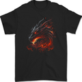A Fierce Dragon Fantasy Art Mens Gildan Cotton T-Shirt Black