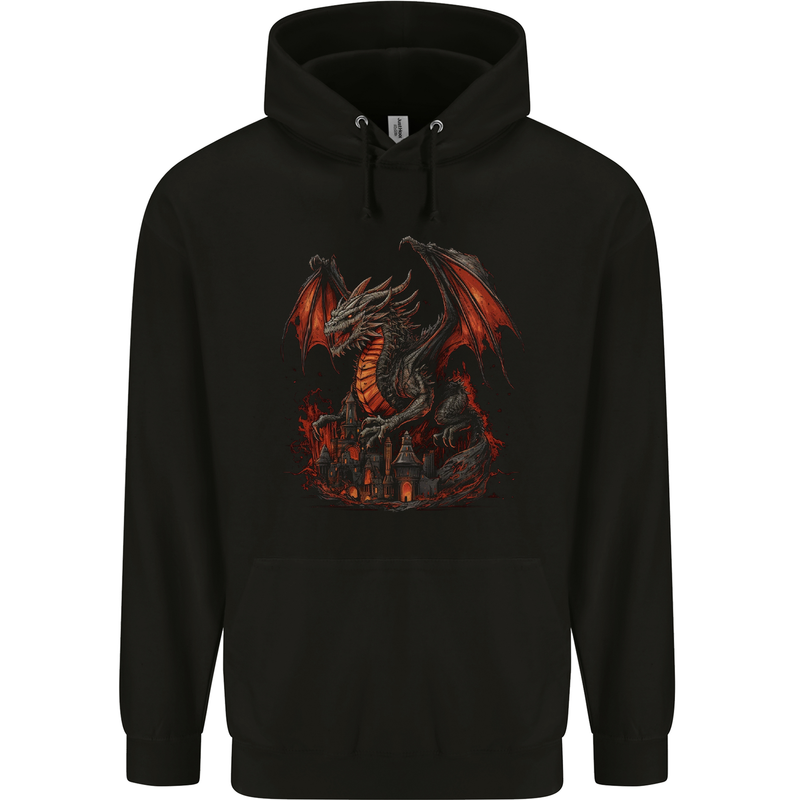 A Fierce Fantasy Dragon Childrens Kids Hoodie Black