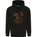 A Fierce Fantasy Dragon Mens 80% Cotton Hoodie Black