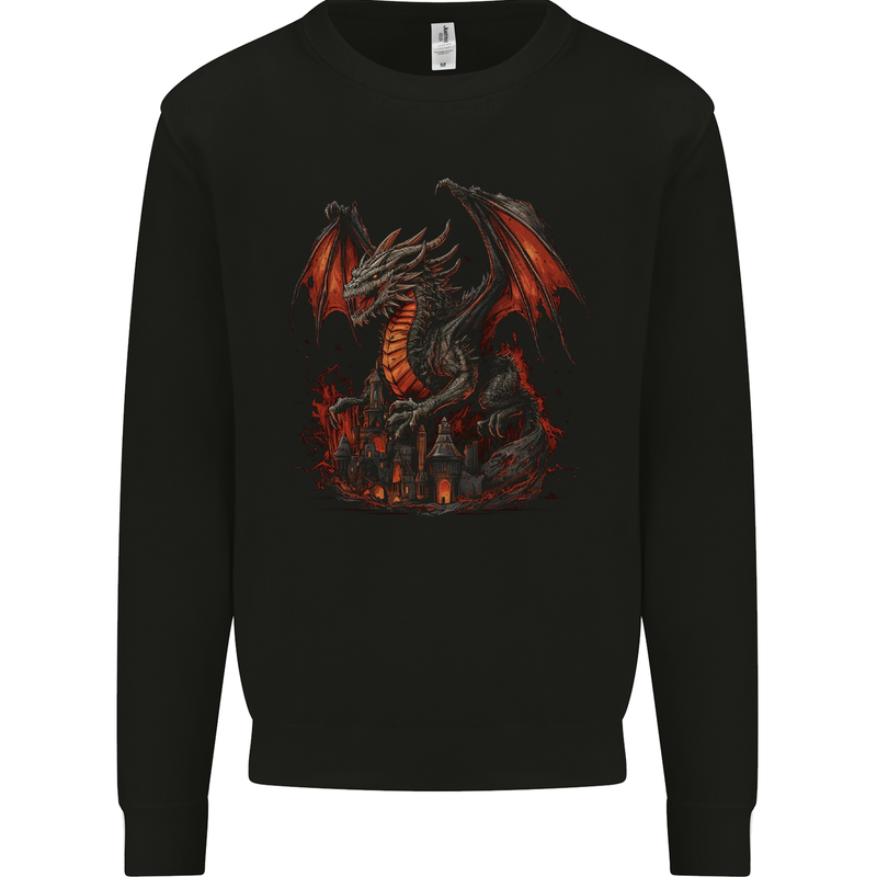 A Fierce Fantasy Dragon Mens Sweatshirt Jumper Black